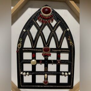 Hand Decorated, Jewerly Art, Wall Arch With Vintage and Modern Jewelry Pieces.